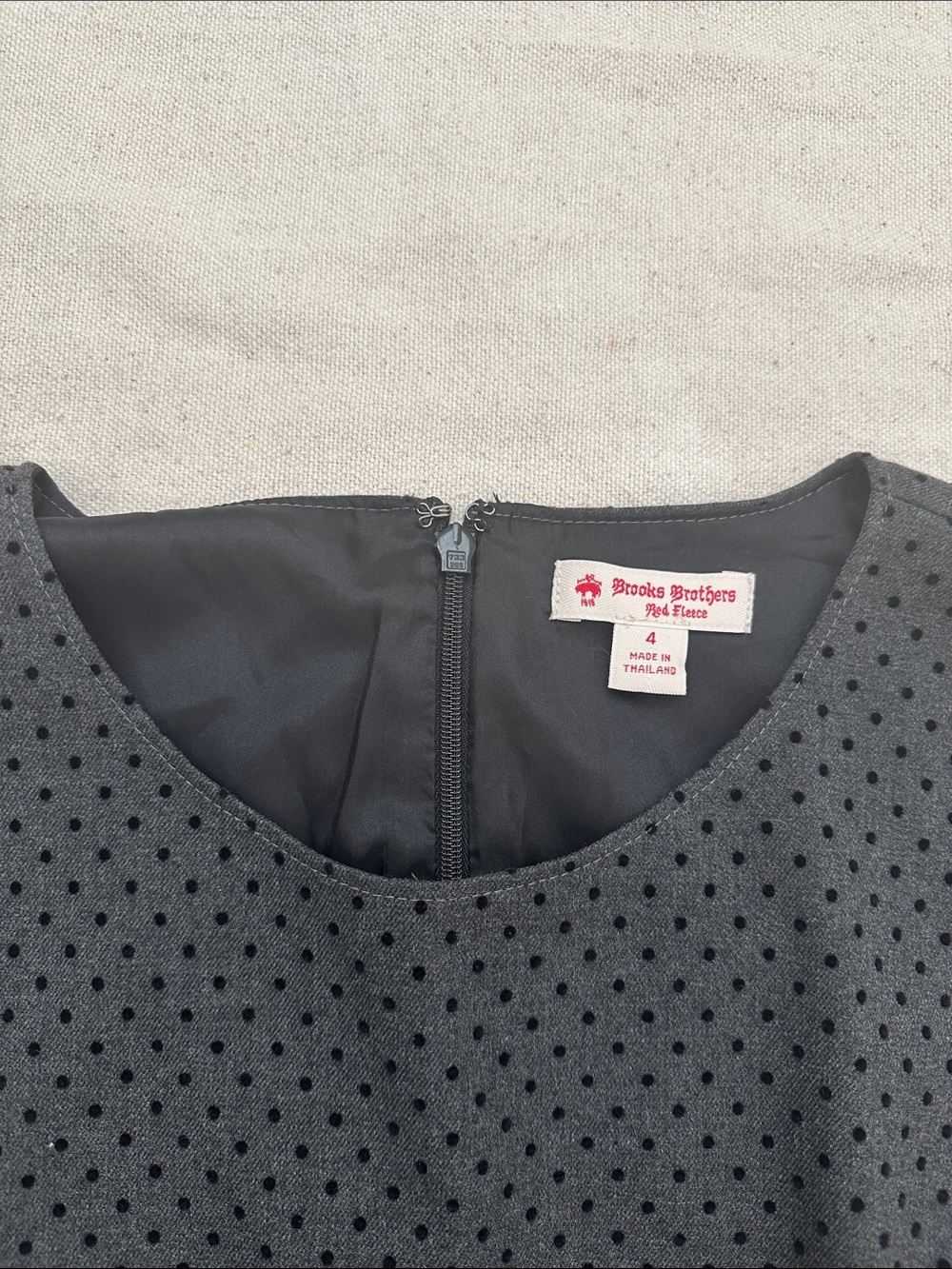 Brooks Brothers Red Fleece Black Polka Dot Fit & Flare Dress - Size 4 - Picture 2 of 9